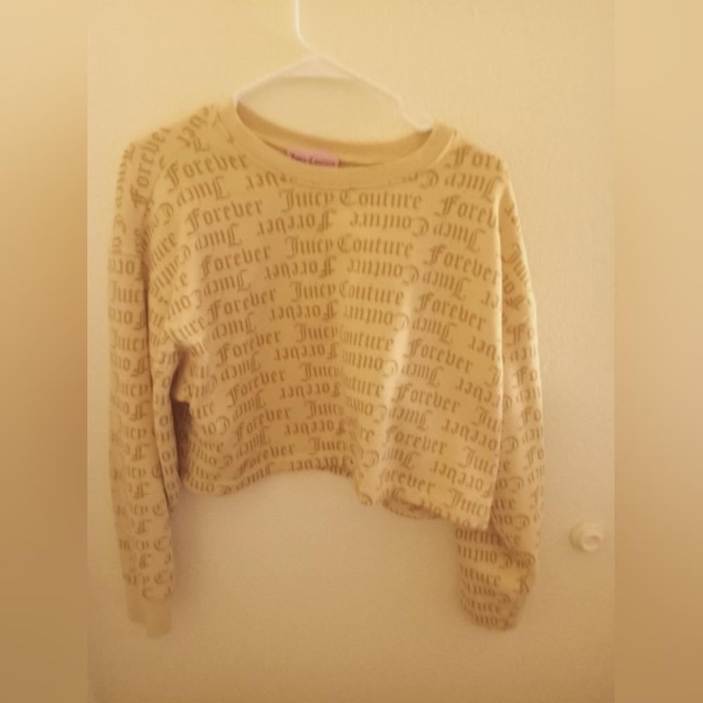 💛Juicy Couture🧡 JC cropped shirt  beige aesthetic yellow Size medium